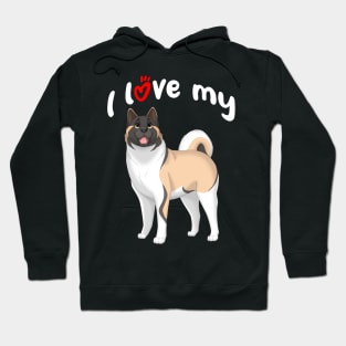 I Love My Akita Dog Hoodie